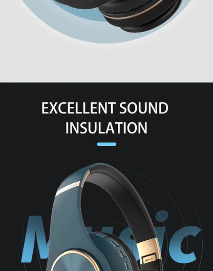Over-ear Wireless Headphones Bluetooth 5.3 HiFi Stereo Low Latency Noise-canceling Headset Gaming Earphones with ENC Micphone