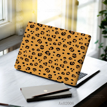 2 pcs Aesthetic Light Leopard Laptop Stickers Set Self-Adhesive Removable Laptop Covers for MacBook Notebook Protective Skins