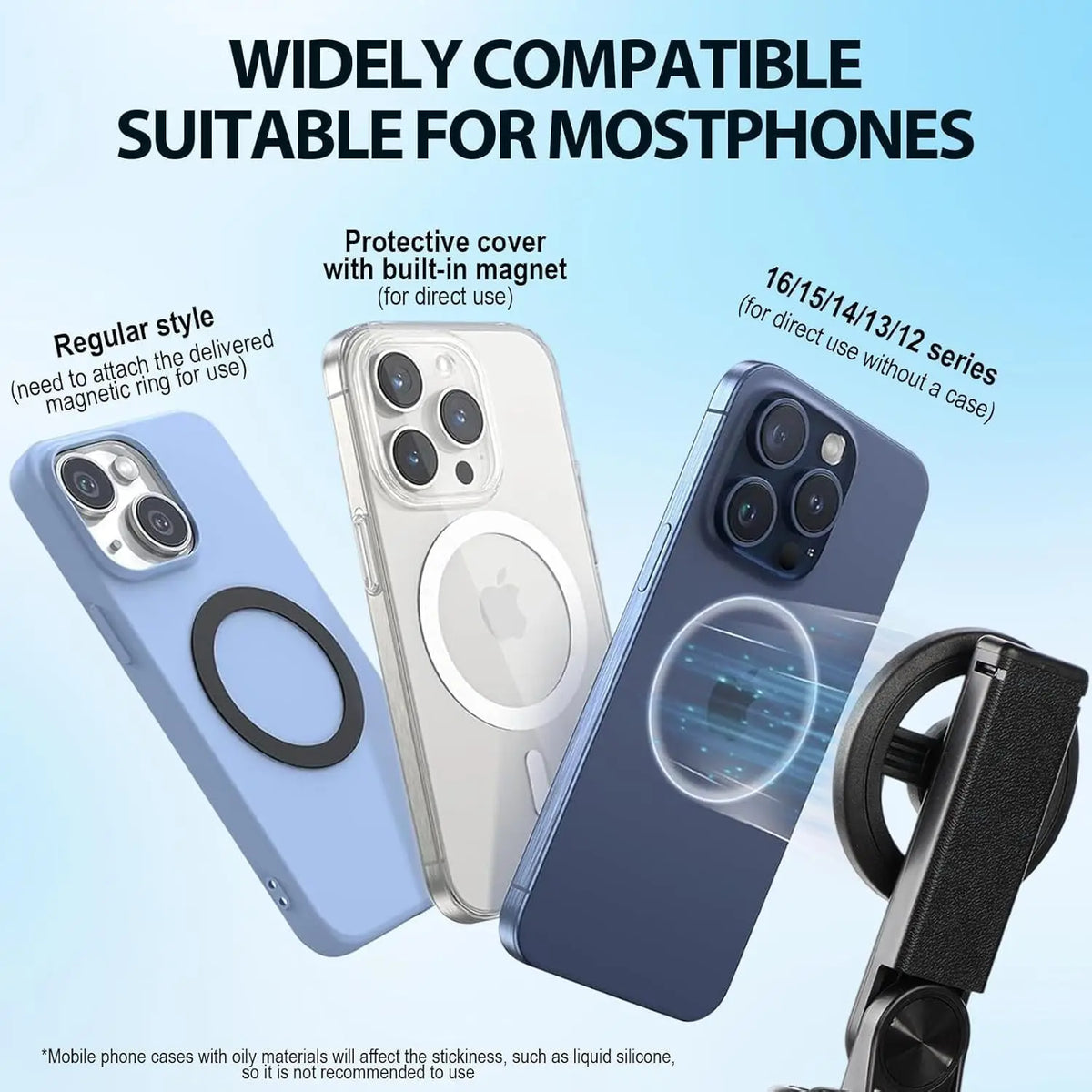 4-in-1 Multifunctional Magnetic mini Selfie Stick with 360° Rotation Wireless Bluetooth Control Magnetic Phone Holder