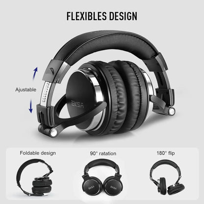Oneodio EKSA P100 3.5/6.35mm Wired Studio HiFi Headphones Over Ear Professional Hi-Res DJ Monitor Headset With Mic For Guitar