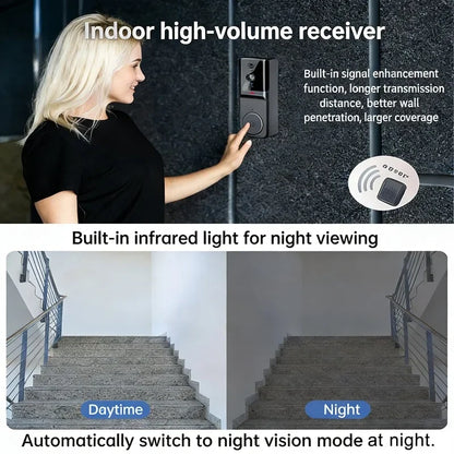 M16 M9 WiFi Wireless Video Doorbell Two-Way Intercom Infrared Night Vision Mobile APP Remote Control Home Surveillance Door Bell