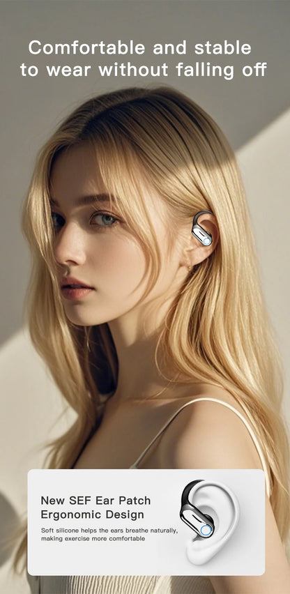 TWS Bluetooth Earphones With Microphones Sport Ear Hook LED Display Wireless Headphones HiFi Stereo Earbuds Waterproof Headsets