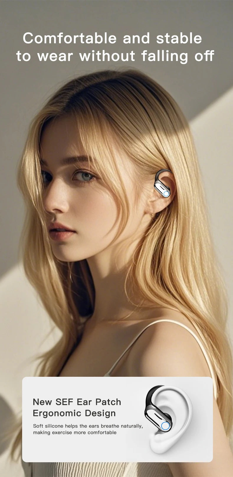 TWS Bluetooth Earphones With Microphones Sport Ear Hook LED Display Wireless Headphones HiFi Stereo Earbuds Waterproof Headsets