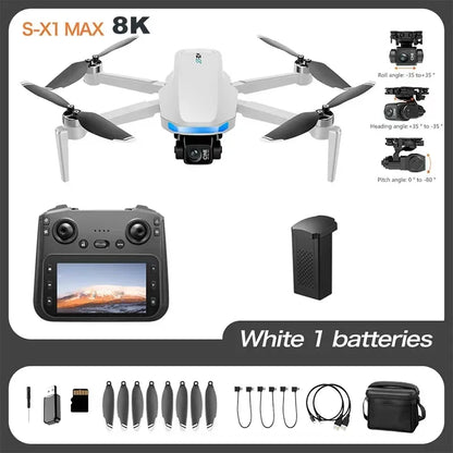 Original S-X1 GPS Drone 8K HD Professional Camera Three-axis Gimbal WIFI Obstacle Avoidance Quadcopter Brushless Toy Gift