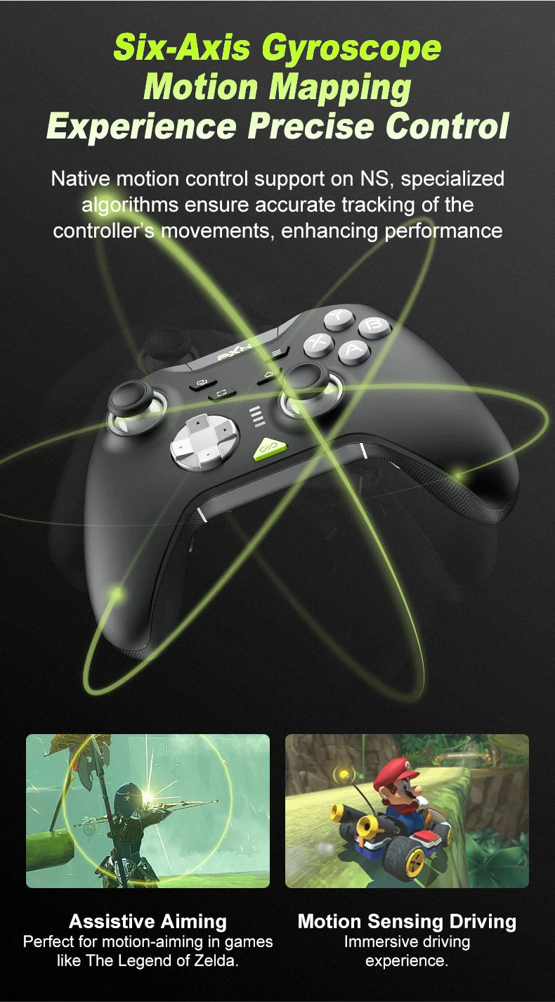 Pink Game Controller, Original PXN P5 Controller Supports Switch, iOS, Android, Computer PC, Built-in 2.4G Receiver