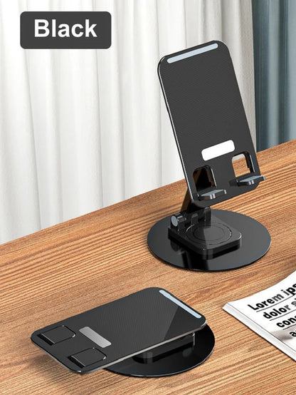 360 ° Rotating Multi-Angle Non-Slip Metal Base Foldable Universal Phone Stand for Desk Holder for iPhone 13/14/15 Pro Xiaomi S
