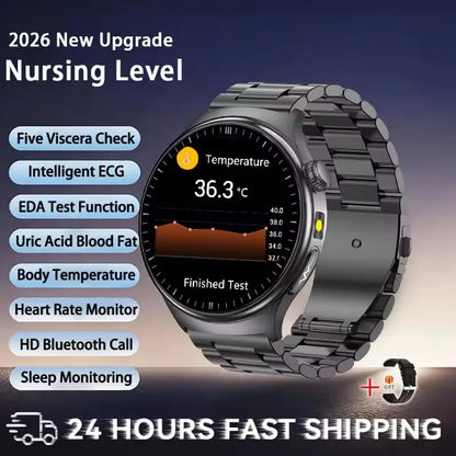 2026 New Health Sport ECG AI Diagnosis Smart Watches Men Heart Rate Blood Pressure IP68 Waterproof Smartwatches For Men Women