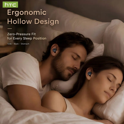 HTC NE96 Bluetooth 6.0 Wireless Earbuds Noise Cancelling Sleep Headphones 30H Battery Life Premium Acoustic Tuning Ultra-light