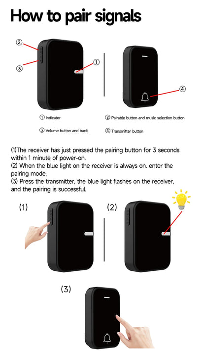 Acrylic Decoration Does Not Require Batteries Kinetic Energy Door Bell Household Waterproof Wireless Electronic Doorbell