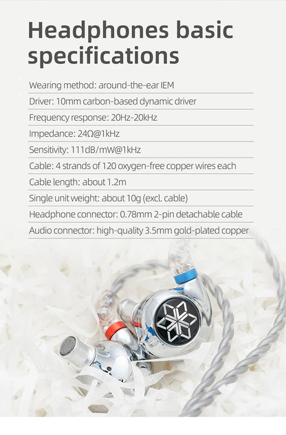 FiiO FD11 Earphones High performance Dynamic Driver IEMs Earbuds with 0.78mm Detachable Cable