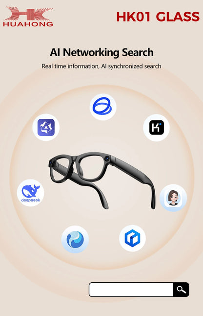 TOP1 Smart Glasses with Camera 13MP HD Video Live Streaming&Photo Capture Recording Glasses With ChatGPT Translation Men Women