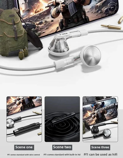 FiiO FF1 Wired in Ear Headphones Ergonomics Lightweight Portable Earbuds Beryllium Plated Diaphragm Detachable Cable Headphones