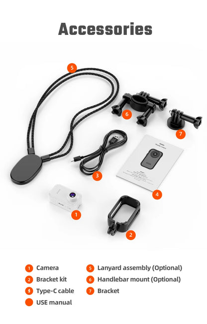 F2 Thumb Camera 1080P HD 130 Degree Wide Angle Mini Camera With IPS Screen 25g Portable Pocket Camera For Daily Recording Life