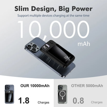 Wireless Power Bank 2-in-1 Magnetic 10000mAh Portable Charger Fast Charging 22.5W LED Power Display For Iphone Xiaomi Samsung