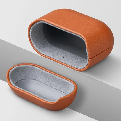 Genuine Leather Case for AirPods 4 Luxury Real Skin Protective Cover for AirPods 4 Black Brown Coffee Color