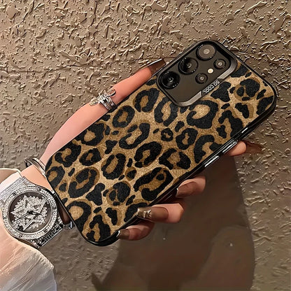Fashion Leopard Pattern Hard Phone Case For Samsung Galaxy S25 Ultra Case Samsung S24 Ultra S26 S23 FE S22 S 25 Back Cover Funda