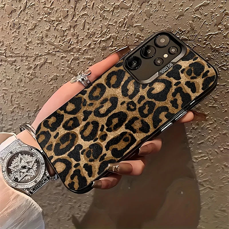 Fashion Leopard Pattern Hard Phone Case For Samsung Galaxy S25 Ultra Case Samsung S24 Ultra S26 S23 FE S22 S 25 Back Cover Funda