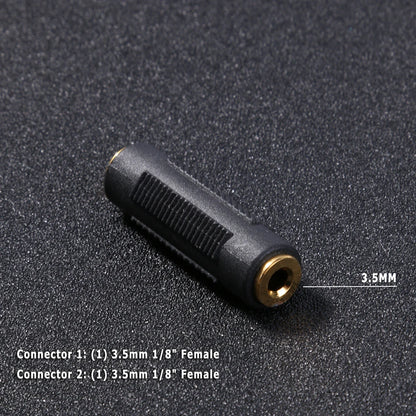 3.5 Mm Female To 3.5mm Female Jack Stereo Connector Coupler Adapter Audio Extension Cable for MP3 DVD Headphone Car