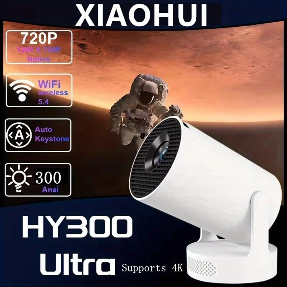 HY300ultra Short Throw Android11 Projector 300 ANSI Wifi6 1280*720P BT5.4 High Definition Home Cinema Outdoor Travel Projector