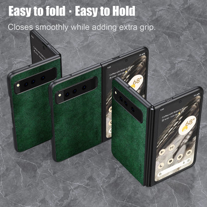 PU Leather Case for Google Pixel Fold 5G Simply Business Style Hard PC with PU 2in1 Material