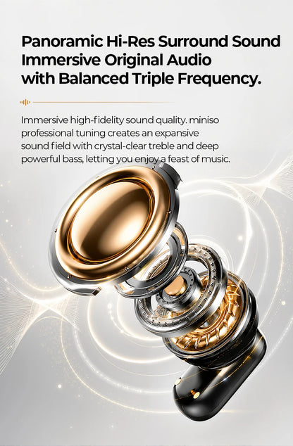 MINISO MS130 Wireless Bluetooth Earphones ENC Soft Wireless Headphones Sport Low Latency Comfort In-Ear Earbuds Macaron Travel