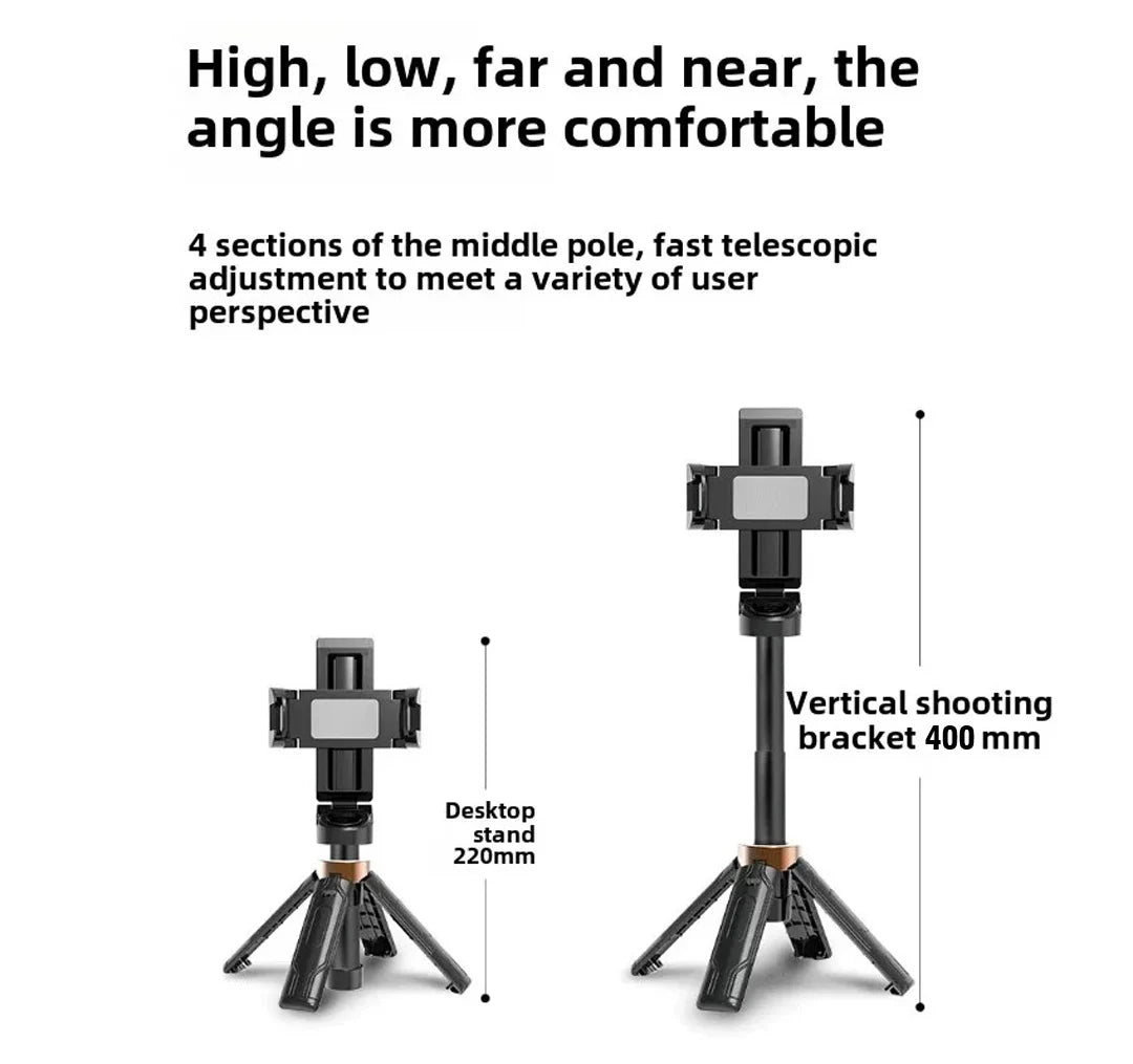 Super Mini Selfie Stick Portable Phone Holder Shooting Aid Versatile Integrated Design Bluetooth Remote For Live Broadcas