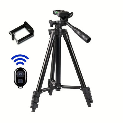 Travel Self Tripod with Bluetooth Remote Phone Clip for Canon Nikon DSLR SLR Digital Camera Universal Stand