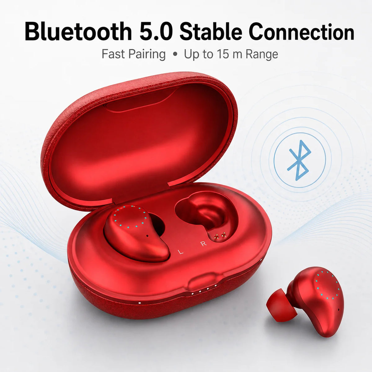 TWS earbuds Mini Invisible Hi-Fi Wireless Earphones, 10mm Driver, DSP Noise Reduction, 56H Long Battery Life, Touch Control
