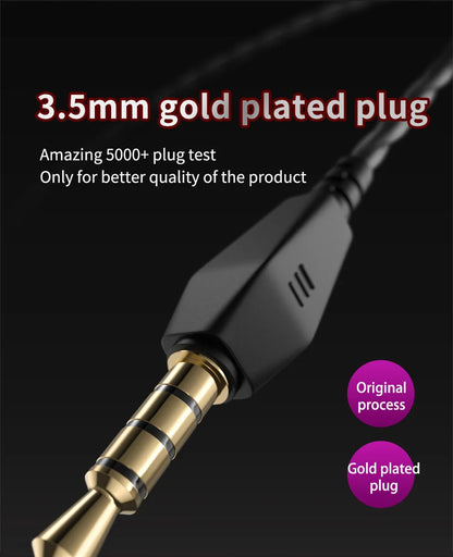 QKZ AK6 Sports In-Ear Earphones with Remote Control Microphone Heavy Bass HiFi Wired Earbuds for iPhone Samsung