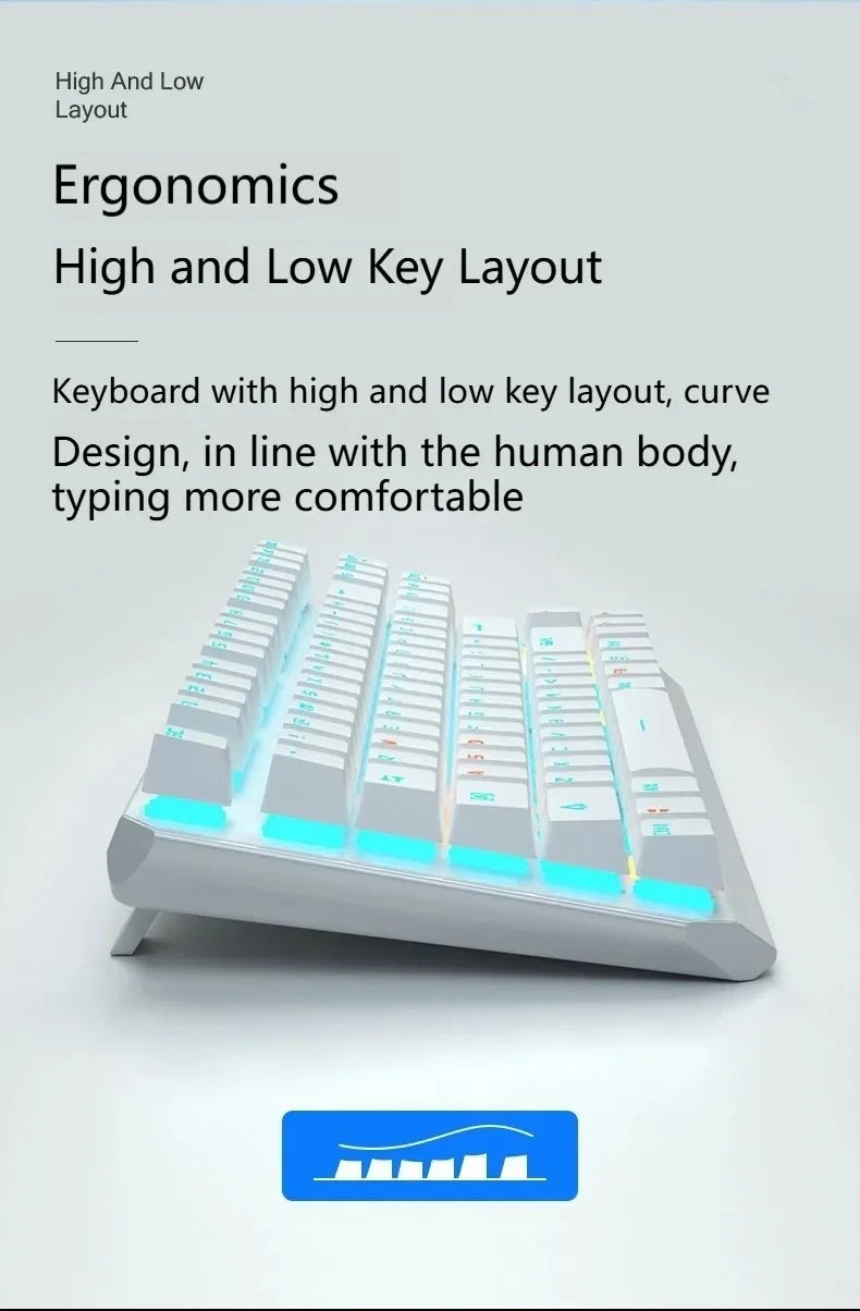 AULA F3087 Pro/F3087 Mechanical Keyboard 75% Layout Backlight Wired Full Key No Punch for Office E-Sport Gaming Keyboard