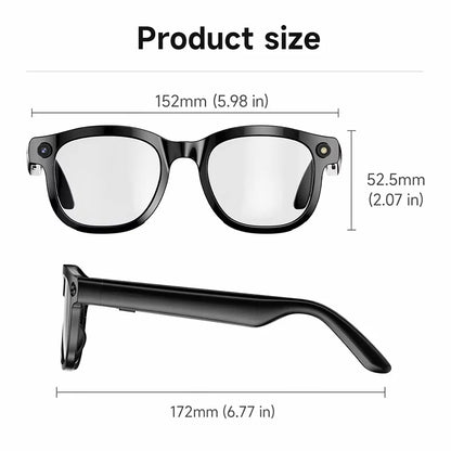 AI Smart Translation Glasses Real-time Translator Bluetooth 5.3 Calling HD Lens 240mAh Battery Lightweight Unisex