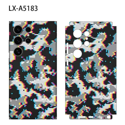 Colorful Camouflage Wrap Tear Down Skin for Samsung Galaxy S26 S24 S25 S23 Ultra Back Protector Cover Casing Stickers