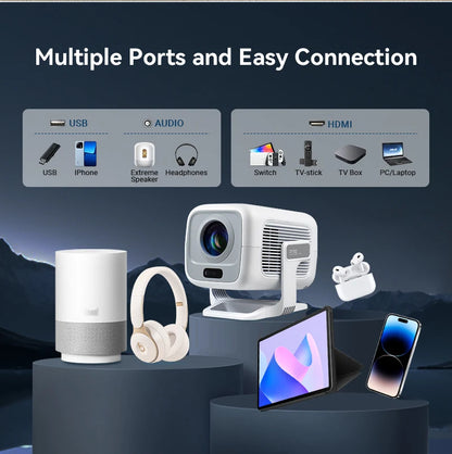 2026 Huaweishi X3 Plus Projector Android 4K Native Portable 1080P Auto Focus Video Home Cinema Outdoor HD LED HY320 Projetor
