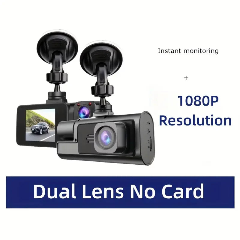 2 Camera Dash Cam W/ IR Night Vision Loop Recording & 2" IPS Screen 1080P ， DVR recorder, video recorder, Vehicle DVR