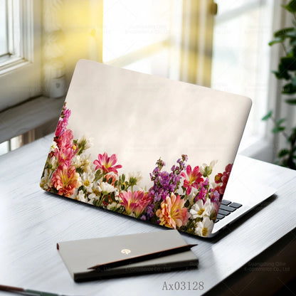 Pink Flower Laptop Stickers Self Adhesive Waterproof Anti Scratch Notebook Cover for Device Notebook MacBook Protective Skins