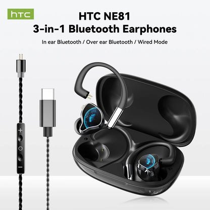 HTC NE81 TWS Wireless Earbuds Bluetooth ANC Wired Voice Control for Singing Live Streaming Touch Control Stereo Sports Earphone