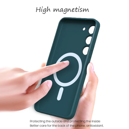 For Samsung Galaxy S25 S26 S24 S23 S 25 Ultra Plus FE For Magsafe Magnetic Wireless Charge Case Soft Cases Liquid Silicone Cover