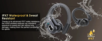 Wireless Earbuds 5.4 Bluetooth Headphones Sports Ear Buds with Earhooks 75H Playtime Wireless Headphones for Workout Waterproof