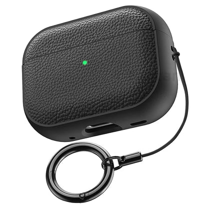 Litchi Leather Case For AirPods 4 3 2 1 Business Earphones Cases For Apple AirPods Pro 1st 2nd Gen Cover Headset Shell With Hook