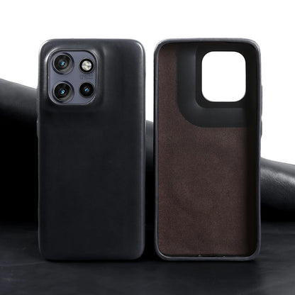 Luxury Oil Wax Genuine Leather Back Cover Case for Motorola G45 G85 Edge 50 Pro Fusion S50 Neo X50 Ultra Phone Case Coque Fundas