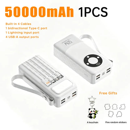 Oloey 2026 100000mAh Power Bank, 120W Super Fast Charging, Large Capacity, Built-in 4 Cables, Portable External Battery Charger