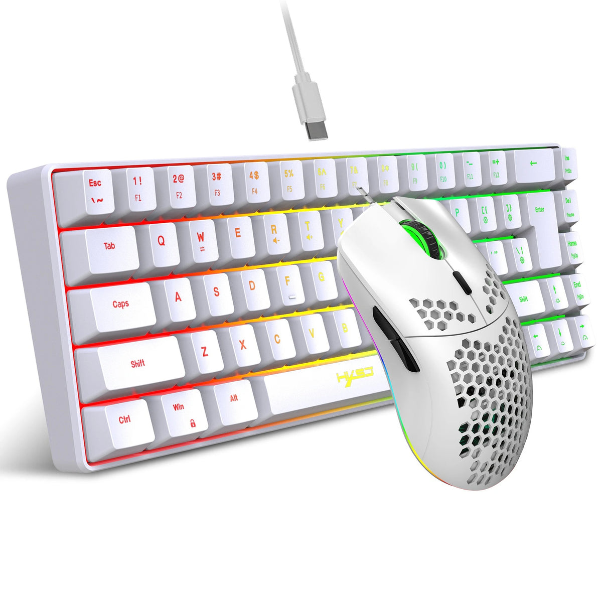 Keyboard and Mouse 68key Wired Membrane RGB Light 70% Clavier Souris Combo Gamer Gaming PC Full Set Kit Mobilador USB Keyboards