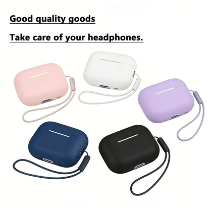 For Airpods 3 Pro Crystal Clear Simple and Transparent Earphone Case with Lanyard Strap Accessories Cover