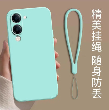 For VIVO Y29S Y19 5G Y04 Y19e 4G Case Simple Skin-friendly Silicone Lanyard Cover for VIVo Y29 s Anti-slip Shockproof Funda