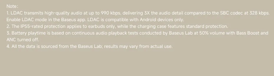 Baseus Bowie MS1 -55dB Adaptive ANC Earbuds Semi-In-Ear Wireless Bluetooth 6.0 Earphones Stable Fit Ear Hi-Res Audio Headphone