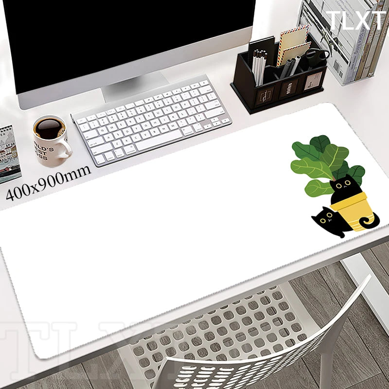Cat Locking Edge Mouse Mats Cute Large Rubber Mouse Pad Gaming Mousepads Gamer Mousepad Black Desk Pads Office Keyboard Mat