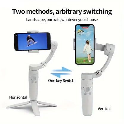 3-Axis Gimbal Handheld Self Stabilizer with Tripod Selfie Stick Vlog CellPhone Video Recorder for iPhone 17 Smartphone Mobile
