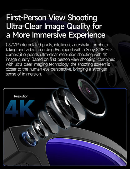 2026 New HD 800W Pixel Smart Glasses with Camera 1080P Video Recording WIFI ChatGPT Translation Music Call Earphones Sunglasses