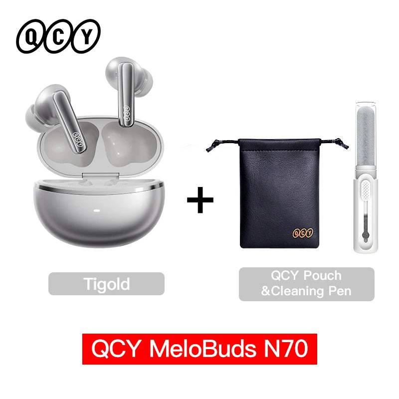 QCY HT18 MeloBuds N70 Wireless Earphones Bluetooth 6.0 Hi-Res with LDAC Audio Earbuds Hybrid ANC Dual Driver Headsets 50Hrs IPX5