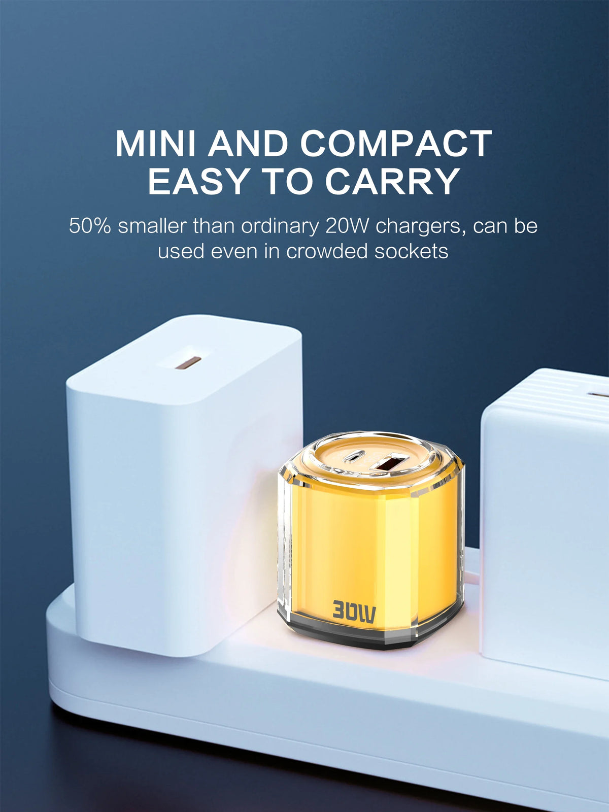 30W USB Type C Charger 2 In 1 Fast Charging Mobile Phone Adapter For iPhone Samsung Xiaomi Huawei PD Quick Charge Wall Charger